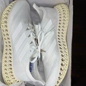 Adidas White Running Shoes with Cream Sole